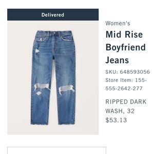 Abercrombie & Fitch boyfriend jeans